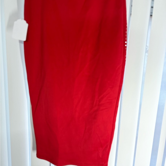 Axist Red Maxi Skirt with Gold Accents - Picture 6 of 12